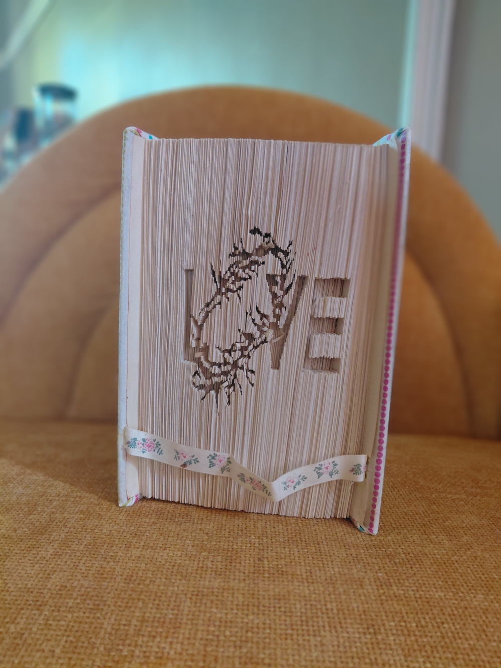 Love Flower Circle Cut & Fold Book Decor